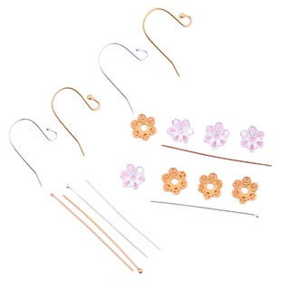 925银耳环diy材料包手工高端珍珠耳钉耳坠耳钩18k金配件耳饰空托