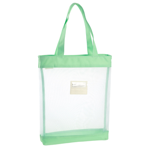 大容量手提拉链网袋A4透明学生手提拎书袋学习课本作业产检资料袋