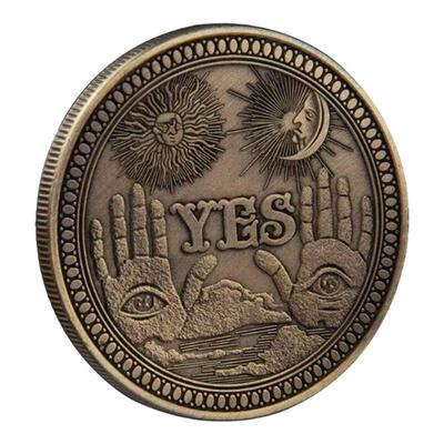 YES/NO手指决策币把玩立体浮雕太阳月亮天使骷髅决策硬币解压玩具