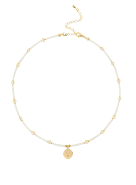 天然珍珠字母女叠戴锁骨链项链