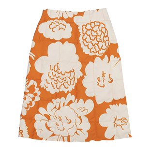 新年礼物Marimekko女士PIONI印花机织面料拉链修身直筒半身裙