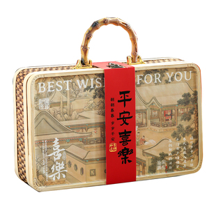 2026新年礼盒包装高档竹篮中式礼物盒马年春节伴手礼过年礼品盒空