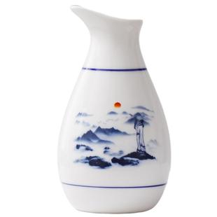 青花陶瓷小酒杯白酒酒具套装家用分酒器中式复古中国风一口清酒盅