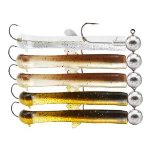 25新款铅头钩软饵加尾钩泥鳅T尾穿好双钩路亚假饵钓组翘嘴鲈鳜鱼