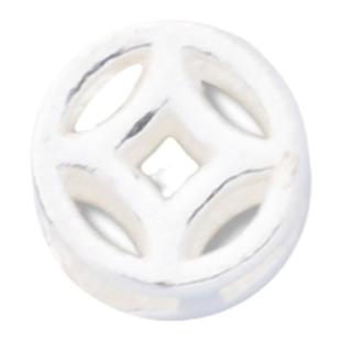 4mm素银铜钱隔珠s925纯银小铜钱银珠散珠子diy编绳手绳手链配件