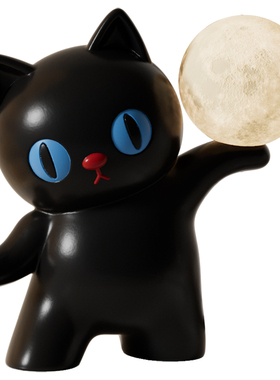 安德森猫咪月球小夜灯摆件