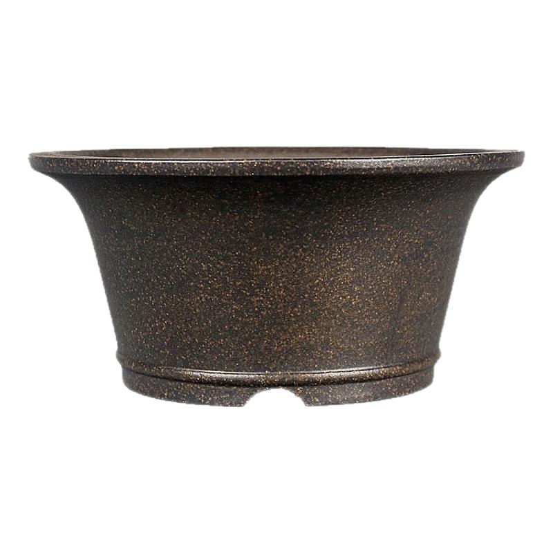 紫砂全手工仿古圆形花盆工厂直销