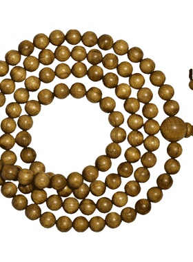 阴沉乌木108颗满金丝佛珠手链