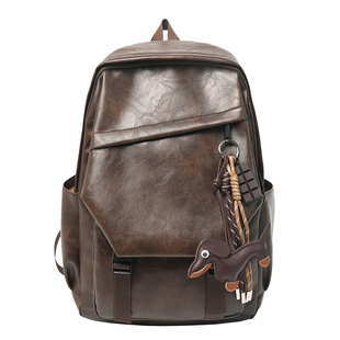 复古港风软皮双肩包男女机车风背包大学生书包潮酷防水电脑包皮包