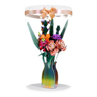 适用乐高花束亚克力展示盒10280防尘罩一体收纳盒子