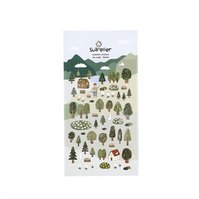 SUATELIER可爱树木韩纸装饰贴纸