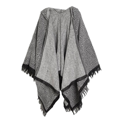 韩版连帽斗篷披肩百搭加厚仿羊绒围巾女空调房保暖披风外搭两用