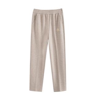 中老年女装妈妈裤子加绒加厚秋冬新款时尚洋气宽松休闲直筒毛呢裤