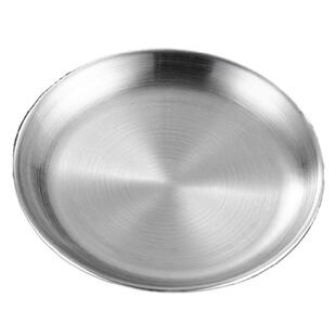 韩式烤肉316不锈钢圆盘加厚金色托盘旅游野炊西餐盘蛋糕盘菜碟盘