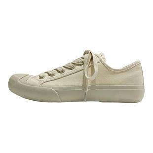 日系久留米奶油小白鞋女鞋子硫化帆布鞋女ns简约百搭休闲鞋