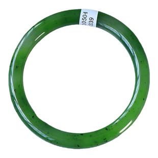 俄料乌兰海碧玉手镯女款天然和田玉玉石镯子波菜绿苹果绿美人镯