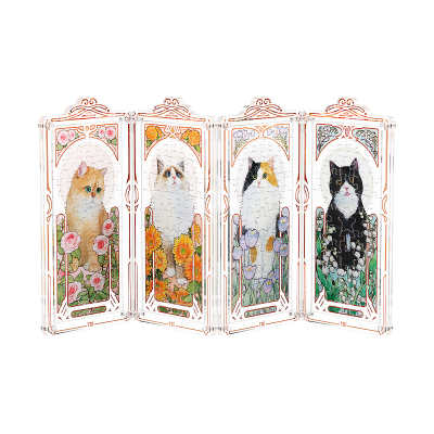 TOI拼图亚克力屏风猫咪盲盒礼物