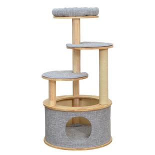 哼尼猫爬架猫窝猫树一体多层实木猫架可拆卸凉席大猫窝立式不占地