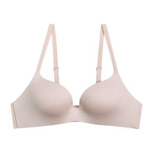 日本无痕一片式内衣女光面小胸聚拢薄款无钢圈收副乳防下垂文胸罩