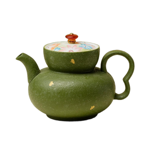 束刻 小青柑手绘花屿仿宋壶高档洒金小茶壶高颜值女士泡茶壶单壶
