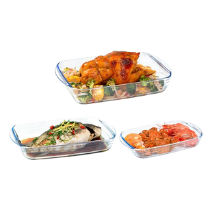 ocuisine玻璃烤盘蒸烤箱微波炉专用器皿耐高温捞汁小海鲜方盘家用