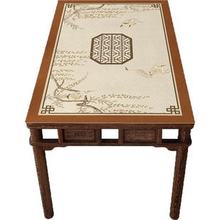 新中式餐桌垫国风皮革桌布防水防油防烫免洗古风实木茶几垫高级感