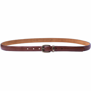 山岩2.3cm宽腰带 复古女用基础百搭款 黄铜扣头 天然真皮纹理自然