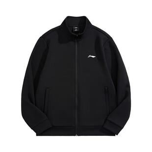 李宁春秋款运动卫衣上衣黑色开衫拉链立领长袖针织外套男官方正品