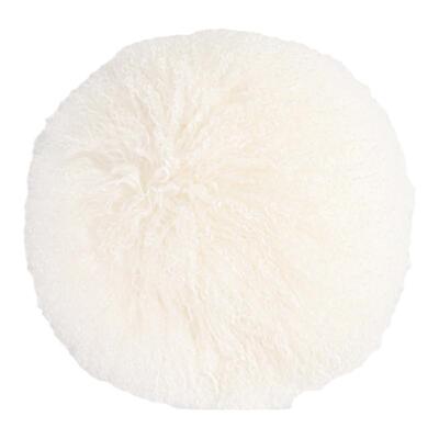 ELINLONYAIN白色滩羊毛圆枕抱枕