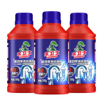 水卫士管道疏通剂溶解剂500g*3瓶券后36.4元包邮 水卫士管道疏通剂溶解剂500g*3瓶券后36.4元包邮