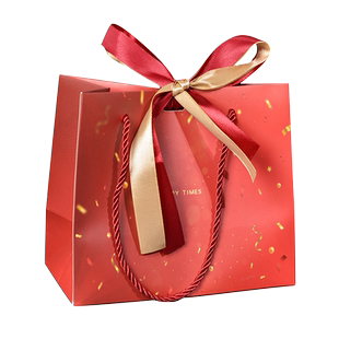 红色礼品袋年货包装袋伴手礼喜糖袋通用手提袋喜庆用品纸袋配丝带