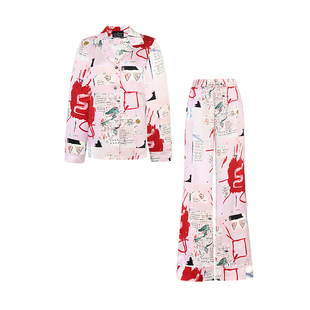 SILKY MIRACLEx BASQUIAT联名男女同款真丝睡衣家居服新款可外穿
