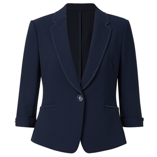 【精简通勤】NAERSI/娜尔思醋酸气质职场西装女夏季淡人上衣外套