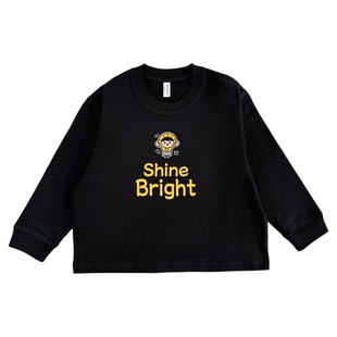 男童长袖t恤纯棉黑色幼童韩系内搭潮牌痞帅风春秋打底潮上衣