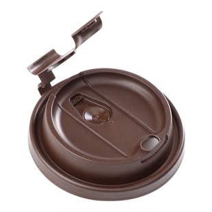 90口径防漏杯盖加厚磨砂热饮U型盖咖啡色奶茶连体纸塑杯通用注塑