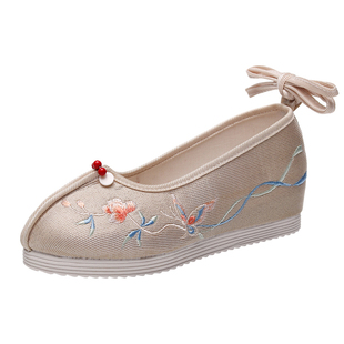 汉服鞋女夏内增高宋制汉服鞋鞋子汉服古风仙女鞋中国风茶服绣花鞋