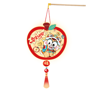 2026新年儿童手提花灯马年过年元宵节春节灯笼卡通制作diy材料包