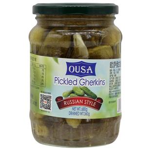 欧萨俄式酸黄瓜680g原装进口腌小青瓜罐头俄罗斯风味汉堡0脂泡菜