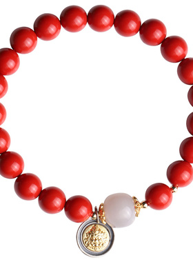 心斋堂朱砂黄财神手串女