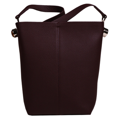 EZRO头层牛皮单肩手提腋下水桶包