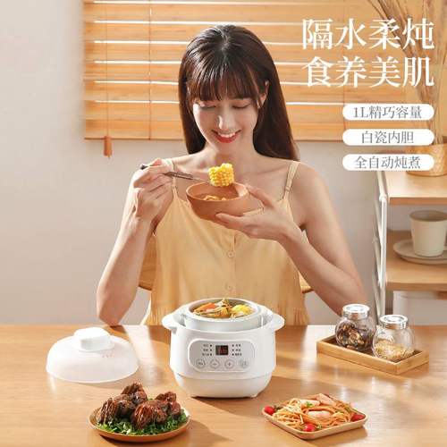 电炖锅煲汤全自动隔水炖人内胆炖煮粥宝宝用电盅砂锅1-2用家陶瓷