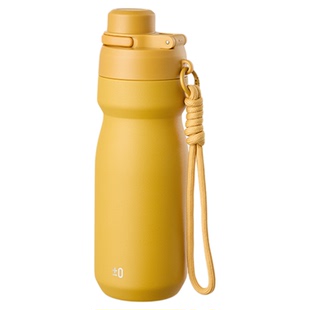 正负零保温杯便携防漏直饮吸管杯女运动水壶抑菌带提绳316不锈钢