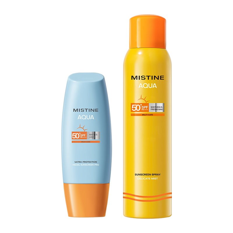 Mistine防晒霜喷雾泰版防紫外线女蜜丝婷小黄帽60ml+小黄喷180ml