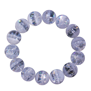 天然白幽灵手串 白幽灵水晶手链千层山聚宝盆彩虹光大颗粒男女