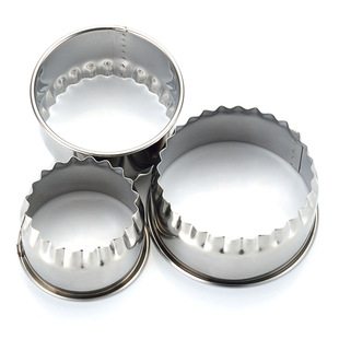 圆形不锈钢饺子皮模具 花边饺子饼干切压模型厨房包饺子皮三件套