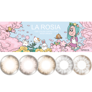 日本进口LAROSIA美瞳日抛隐形眼镜珍珠灰中小直径10片装部分临期