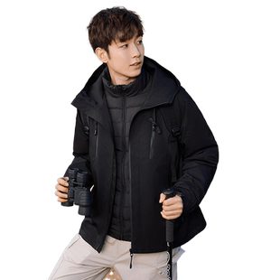 【新山系系列】鸭鸭登山羽绒服男2025秋冬反季两件套工装厚外套J