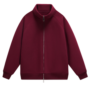 春秋加绒加厚500g克重磅连帽卫衣开衫男女春秋季上衣情侣装外套