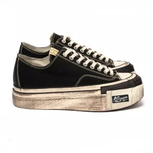 visvim uncle gui SKAGWAY新款厚底百搭增高做旧网红帆布情侣鞋潮