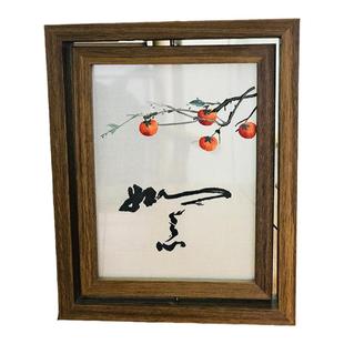 凯崎湘绣大熊猫纯手工双面刺绣摆件湖南可旋转礼物送礼出国纪念品